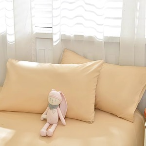 ปลอกหมอนผ้าฝ้ายสีเหลืองล้วน ทรงสี่เหลี่ยมผืนผ้า ปิดแบบซอง ระบายอากาศได้ดี ทออย่างดี สำหรับใช้ในบ้าน - Product Image 3