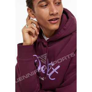 Sweat à capuche pour homme personnalisé, style streetwear hiver, en molleton 100% coton épais, coupe ample, avec patchwork, appliqué et broderie, respirant et à séchage rapide - Product Image 4
