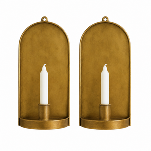Modern Brass Arched Wall Candle <b>Sconce</b> Decorative Metal Wall Candle Holder Luxury Minimalist Home Décor for Living Room Hallway - Product Image 1