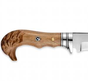 Outil utilitaire d'extérieur à lame fixe artisanal avec manche en bois sculpté en forme de tête d'aigle - Product Image 4
