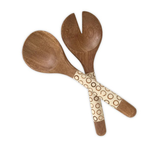 Eco Friendly Wooden Salad Server Designer Spoon & Fork <b>Set</b> Modern Cutlery Flatware Restaurant Wooden Salad Server Premium - Product Image 1