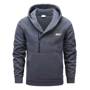 Vente en gros de sweats à capuche pour hommes, grande taille, à épaules tombantes, avec logo imprimé sur le devant, en coton mélangé basique, à prix bas - Product Image 1