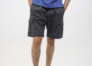 Pantalones cortos cargo de alta calidad para hombre, estilo urbano, casual, rectos, con múltiples bolsillos, color gris oscuro. - Product Image 5