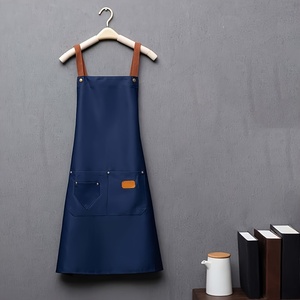 Tablier de cuisine unisexe sans manches en polyester personnalisable avec logo – Marron, bleu clair, jaune, rouge, vert - Product Image 5