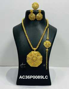 One Gram 24K Gold Plated Pendant Set with <b>Rope</b> & Bokul <b>Chain</b> for Women-Trendy Wedding/Anniversary Gift - Product Image 3