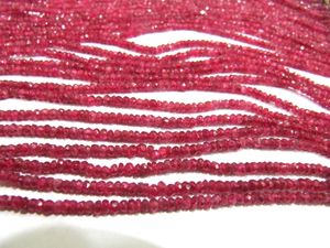 Cuentas facetadas de rubí natural rojo espinal de 2-3 mm, hebra de 8 pulgadas, cuentas preciosas - Product Image 3