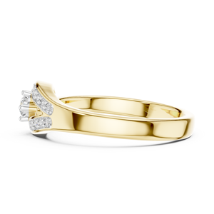 Ensemble de bagues en diamant de laboratoire taille ronde unique, or jaune massif 18 carats plaqué rhodium, pour fiançailles, fête, cadeau, usage quotidien glamour pour femme - Product Image 2