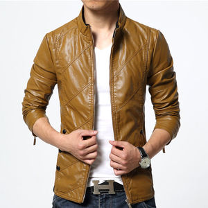 Men <b>yellow</b> zipper Winter Breathable Washed Windbreaker Leather <b>Jacket</b> Sheep High Street Styl Comfortable Zipper Windproof <b>jacket</b> - Product Image 1