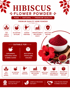 ผงดอกชบาคุณภาพเยี่ยม Hibiscus Sabdariffa สำหรับผมและผิว สมุนไพรอายุรเวท เกรดเครื่องดื่ม บรรจุภัณฑ์ขนาดใหญ่ รับผลิตแบบ OEM ได้รับการรับรองมาตรฐาน GMP จากอินเดีย - Product Image 2