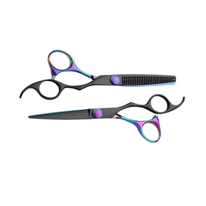 Juego de Tijeras de Barbero con Reposadígitos de Goma, Tijeras Profesionales de Acero Inoxidable para Recortar el Cabello, la Barba y el Bigote - Product Image 4