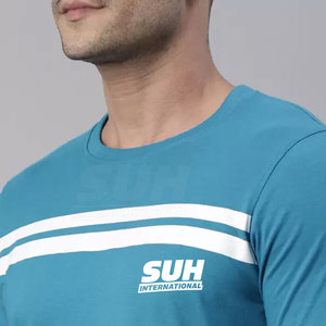 Solid Color Premium Quality Breathable Summer Men's T-Shirt & Shorts Set Casual Wear 100% Cotton - Product Image 6