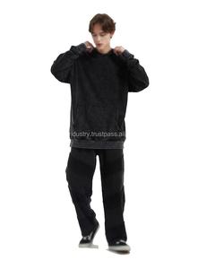 Sudadera con capucha de otoño e invierno de alta calidad 380gsm Sudadera con capucha de algodón puro Brand New Wash Loose Men's Pullover Hoodies y sudaderas - Product Image 6