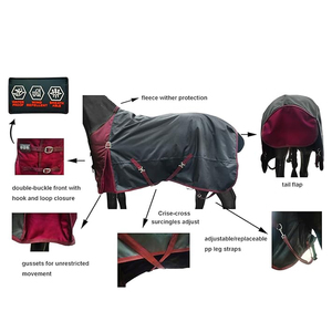 Mantas para Caballos de Alta Calidad, Diseño Superior, Personalizadas, Profesionales, Ligeras, Impermeables, Transpirables, de Color Sólido, para Montar a Caballo - Product Image 4