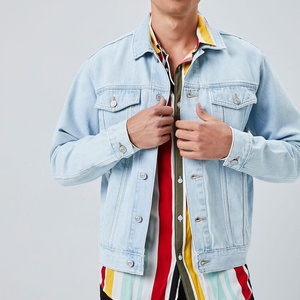 AGNI INDUSTRY OEM Veste en jean vintage bleu foncé pour homme, coupe ajustée, col en fourrure, délavée à l'acide, écologique, pour l'hiver et l'extérieur, effet déchiré - Product Image 3
