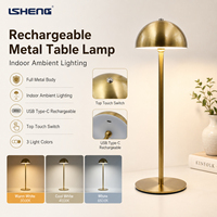 Lampe de bureau LED moderne en fer personnalisée, lampe de chevet fine en forme de champignon, lampe de table sans fil à piles avec commande tactile