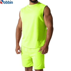 BOBBIN INDUSTRIES Best Manufacturer Hot Custom Men's Summer Casual Sleeveless Cotton Solid Color Plus Size Men's Tank Tops Sets - Product Image 6