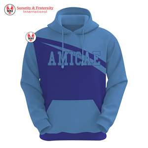 Sweat à capuche pour femme avec logo personnalisé, couleurs unies, pour l'hiver et l'automne, style universitaire, avec broderie 3D de lettres grecques - Product Image 1
