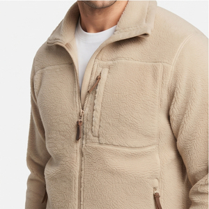 Veste polaire à col rabattable pour homme - Vêtement d'extérieur d'hiver avec poche poitrine coupe-vent et respirante - Product Image 3