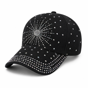 Women's Rhinestone Baseball <b>Cap</b> | Bling Crystal Adjustable Cotton <b>Cap</b> | Fashion Sparkly Sports <b>Hat</b> | Custom Logo Baseball <b>Cap</b> - Product Image 6