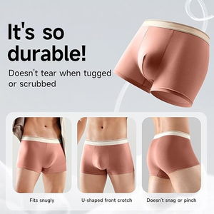 2026 Vente en gros à faible MOQ de sous-vêtements pour hommes (boxers et slips) couleur unie, sexy, confortables, taille haute, en Spandex/Polyester, séchage rapide - Product Image 6