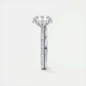 แหวนหมั้นเพชรทรงรี 2.30 กะรัต เพชรเลี้ยงในห้องปฏิบัติการ ประดับด้วยเพชรแบบพาเว่รอบวง ตัวเรือนทองคำขาว 14K สำหรับเจ้าสาว - Product Image 5