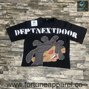 T-shirt à manches courtes en coton mélangé tricoté respirant de qualité supérieure 220g, col rond |   T-shirt décontracté pour homme, coupe classique, motif uni imprimé - Product Image 1