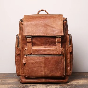 Masterpiece Vintage Leather <b>Backpack</b> <b>Waterproof</b> Anti-Theft Laptop Rucksack Genuine Leather Unit LBP-0436 - Product Image 3