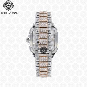 Reloj Mecánico Cuadrado de Acero Inoxidable para Mujer, de Lujo, con Esfera Analógica, Cristal de Zafiro, Bisel con Diamantes y Cierre Plegable, Charm_Jewells - Product Image 6