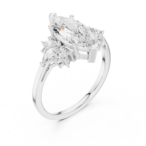 Wholesale Custom Marquise And Round Cut Diamond <b>Ring</b> Fine 14k 18k <b>Gold</b> Premium Platinum <b>Settings</b> Real Gemstone Jewelry Women - Product Image 4
