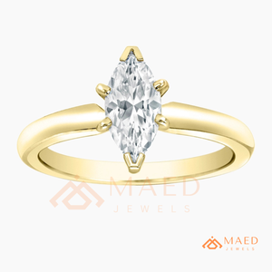 Marquise Cut Moissanite <b>Solitaire</b> <b>Ring</b> Gold Engagement <b>Ring</b> for Women Minimalist Bridal Jewelry Gift - Product Image 5