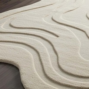 Alfombra de lujo irregular de felpa suave, estilo minimalista, para sala de estar, dormitorio, decoración estética del hogar. - Product Image 2