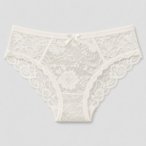 Culottes string taille basse en dentelle pour femmes, motif floral, transparentes, avec nœud à la taille, lingerie douce et respirante, vente en gros personnalisée OEM ODM - Product Image 5