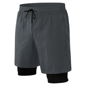 Custom Wholesale Men's Double Decker Mesh Quick Dry <b>Mid</b> Waist Gym Shorts OEM Manufacturer Supplier Polyester 140-220 GSM - Product Image 6