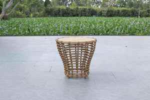 Table d'appoint extérieure Emma en rotin, design rustique, résistante aux intempéries, mobilier de jardin - Product Image 3