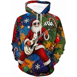 Pull à Capuche de Noël en Gros, Style Pull Moche Amusant, Imprimé Arbre de Noël et Chapeau de Père Noël, Confortable pour Hommes et Femmes, Commande en Gros, Marque Privée - Product Image 2