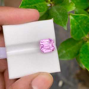 Pierre de Kunzite naturelle taille coussin, pierre précieuse rose en vrac, facettée, qualité supérieure, pour la fabrication de bijoux - Product Image 3