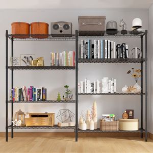Scaffalatura in Filo Metallico NSF da 15 Metri con Ripiani Regolabili e Molteplici File, Scaffale di Stoccaggio in Plastica Resistente - Product Image 6