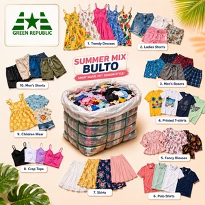 เสื้อผ้ามือสอง ชุดฤดูร้อน คละแบบ 80 กก. เกรด A แบรนด์กีฬาและแฟชั่นด่วน มือสอง รับทำโลโก้ ขายส่ง ผู้นำเข้าจากไต้หวัน - Product Image 2