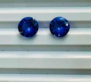 Natural Blue Tanzanite Round Cut Faceted Loose Gemstones 2 Pcs Lot Wholesale Supply Multiple Sizes for Fine Jewelry Making - Product Image 2