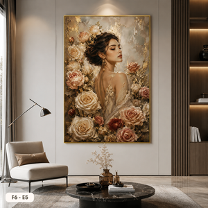 Portrait d'Élégante Femme, Peinture sur Soie, Rose, Art Mural, Décoration Contemporaine pour la Maison, Design Personnalisé, Marque HALO du Vietnam - Product Image 2