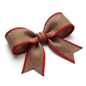 ริบบิ้นปอกระเจาแบบเรียบง่ายขนาด 25 มม. ของ Neelkamal Industries พร้อมขอบสีแดง ริบบิ้นตกแต่งจากผ้ากระสอบธรรมชาติสำหรับบรรจุภัณฑ์และงานฝีมือ - Product Image 5