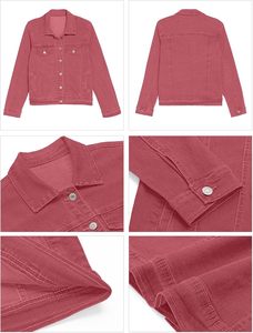 Veste en jean pour femme, coton premium, style vintage, boutonnée, décontractée, streetwear, légère, élégante, confort quotidien - Product Image 5