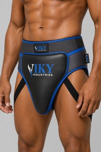 Protège-guêtres de boxe en cuir noir avec bordure rose, équipement de protection pour hommes, léger, ajustement élastique, fermeture auto-agrippante - Product Image 4