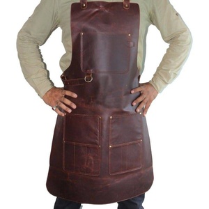 Tablier de travail vintage en cuir véritable, conçu sur mesure, de haute qualité, durable, professionnel, sans manches, pour hommes, pour une utilisation en cuisine - Product Image 1