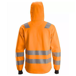 High Visibility Reflective Safety Hoodie Class 2 Orange Workwear with Reflective Stripes and Hood OEM Safety Workwear - Product Image 4