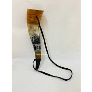 Cuerno para Beber Estilo Amor, Pulido a Mano, Material Orgánico Ecológico, Souvenir con Soporte de Cuero, Decoración para Colgar en la Pared - Product Image 5
