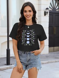 เสื้อยืดครอปพิมพ์ลายสำหรับผู้หญิง ทรงหลวม แขนสั้น เสื้อฤดูร้อน ขายส่งจำนวนมาก - Product Image 4