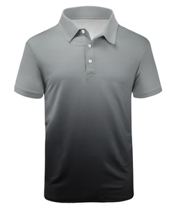 Polo de Manga Corta para Hombre, Color Degradado, Corte Regular, Estilo Casual, Tejido Sólido, de Blanco a Azul - Product Image 2
