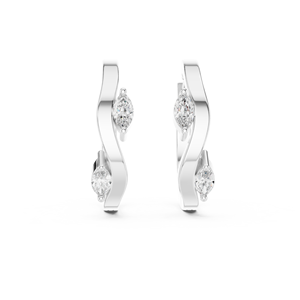 ต่างหูมอสซาไนต์ทรงมาร์คีส์ ทองคำขาว 18K ชุบโรเดียม รับรองโดย IGI สำหรับผู้หญิง ของขวัญสำหรับงานฉลองครบรอบ - Product Image 5