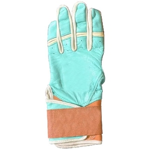 Gants de frappe en cuir turquoise et marron, ambidextres, fermeture auto-agrippante, équipement d'entraînement unisexe pour adultes - Product Image 5